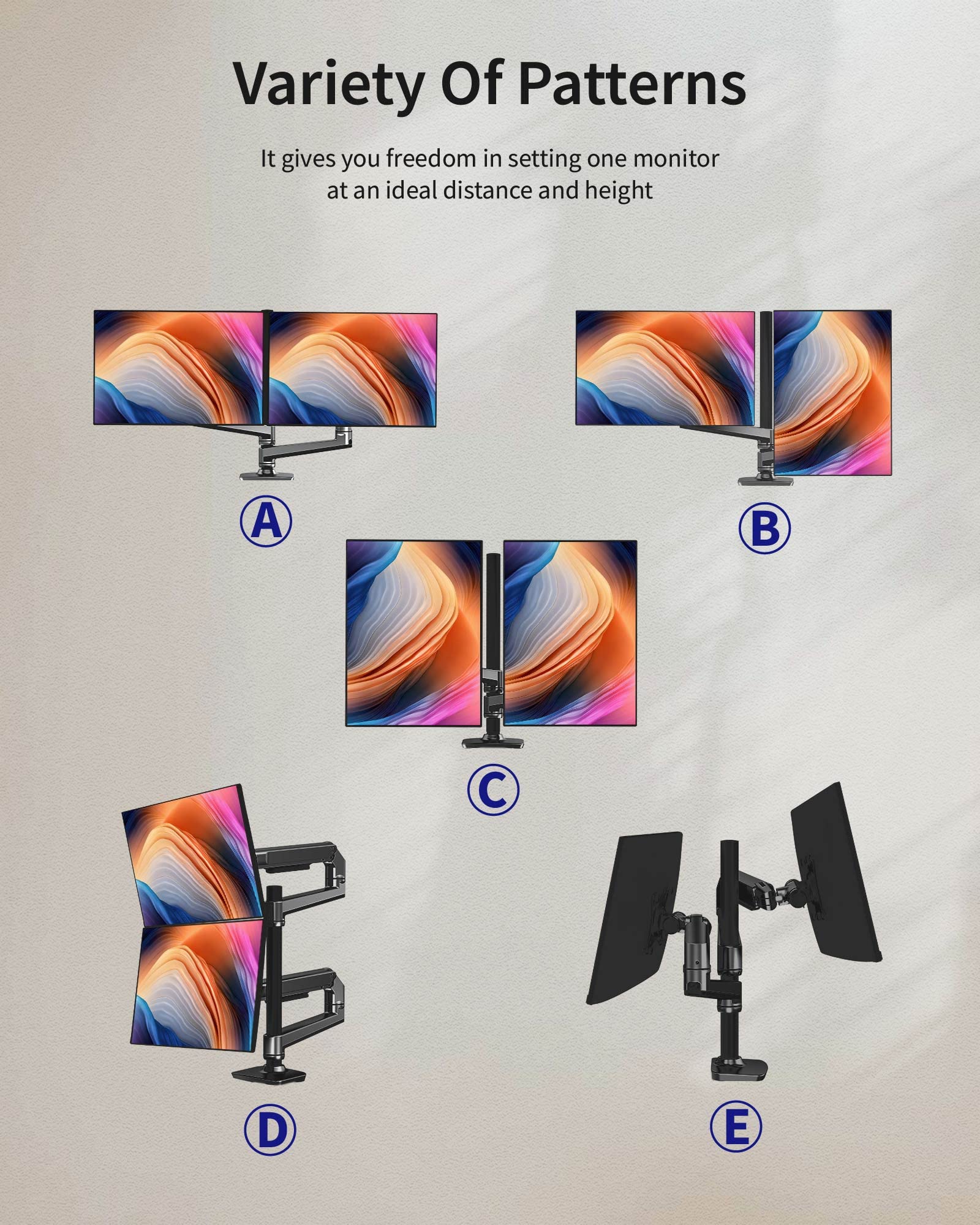 Ergounion PCモニターアーム 2画面 13-40インチ対応 デュアル